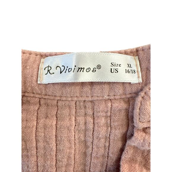 R. Vivimos Cotton Gauze Tunic Dress L/ XL - Picture 5 of 6